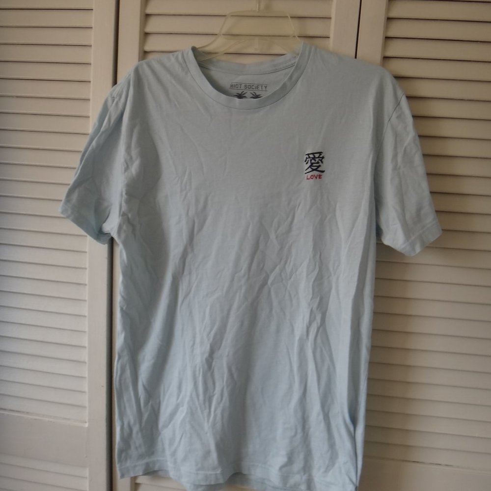 Riot Society T-shirt  Light Gray Love Size M